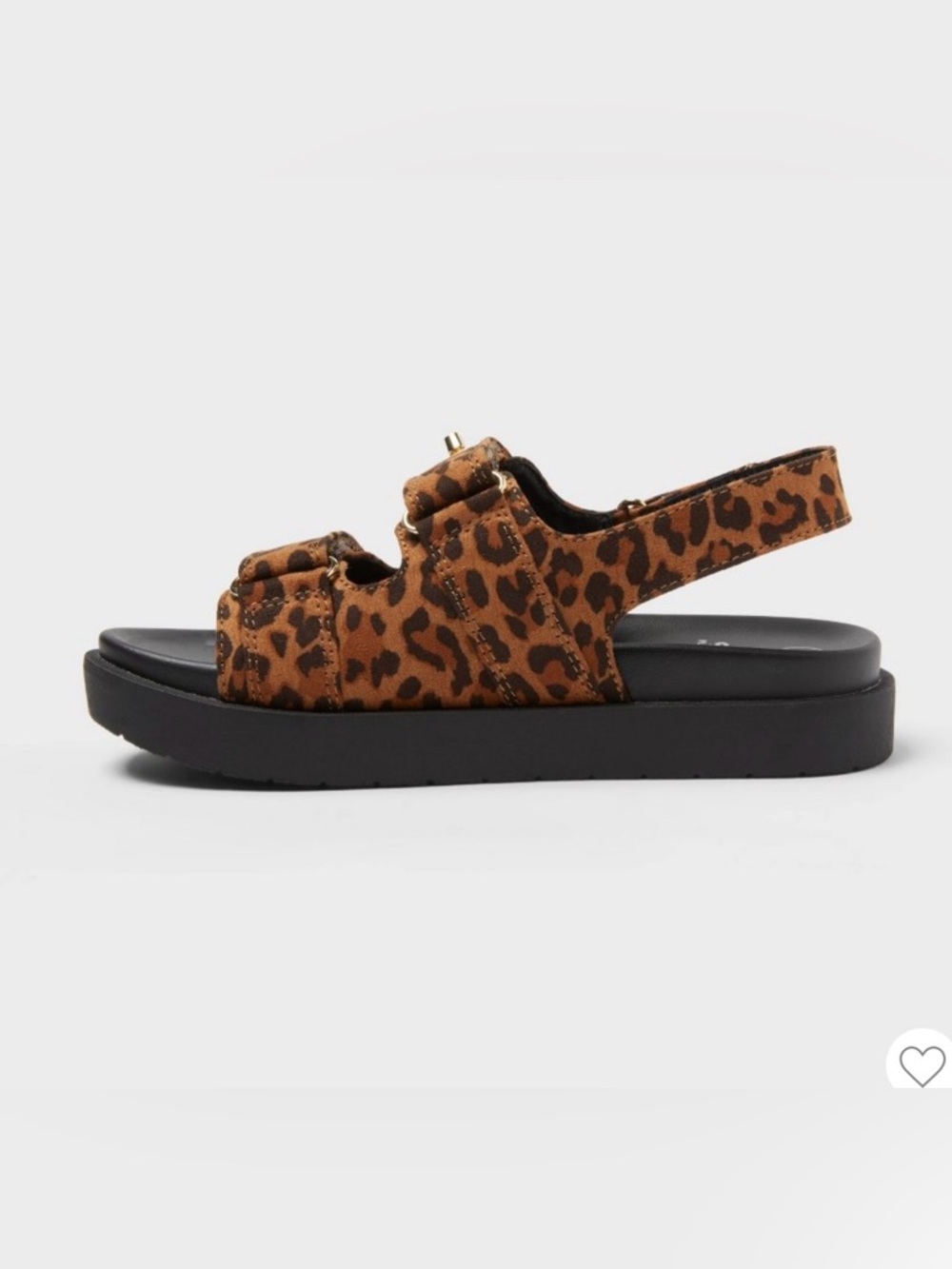 Leopard Platform Sandals Girls Youth 4 Chunky Velcro Buckle Trendy Y2K - Picture 3 of 8